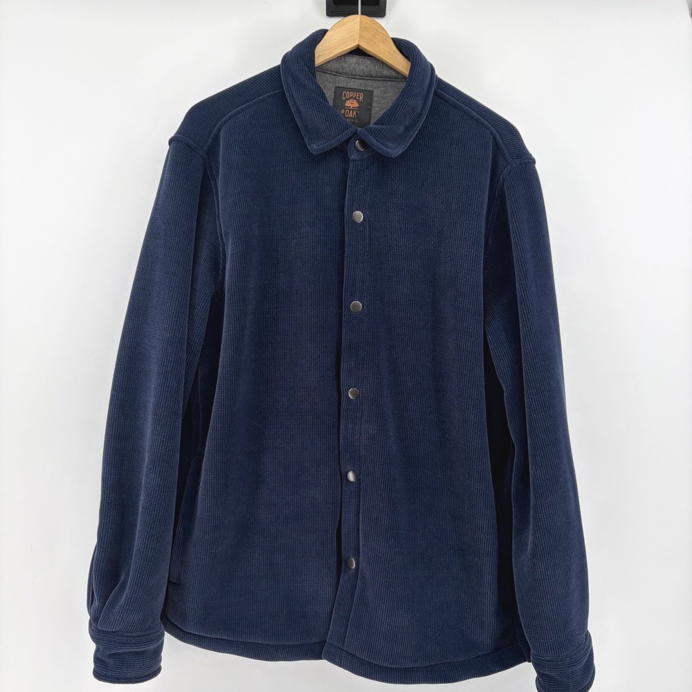 Copper Oak Supply Co Corduroy Snap Front‎ Jacket Navy Blue Men's Size L